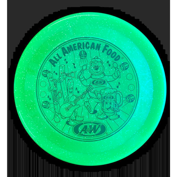 A&W Frisbee Rooty the Root Bear Beer Collectible Advertising Green Vintage 7" - Picture 1 of 5